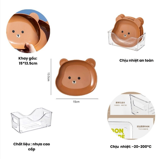 Dĩa gấu tập ăn cho em bé - set 8 cái siêu cute, giá sỉ