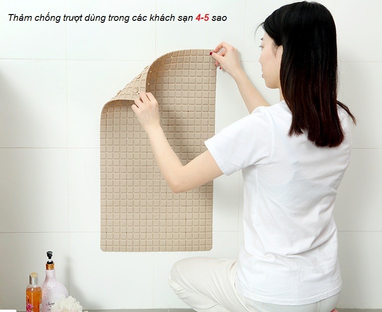 Miếng lót chân ô vuông, Thảm nhà tắm, nhà vệ sinh, thảm chống trơn trượt an toàn - giá sỉ