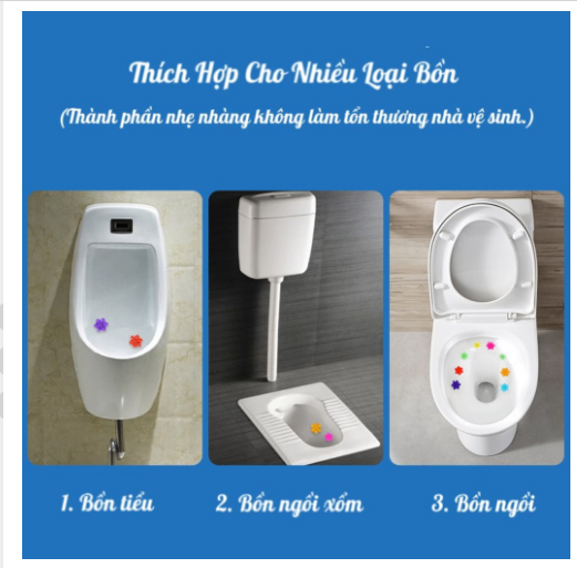 Gel thơm khử mùi diệt khuẩn toilet, Gel dính bồn cầu làm sạch lavabo dạng thạch hình bông hoa có 6 mùi thơm, hoa khử mùi - gel khử mùi giá sỉ