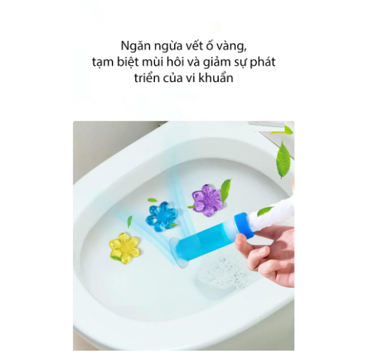 Gel thơm khử mùi diệt khuẩn toilet, Gel dính bồn cầu làm sạch lavabo dạng thạch hình bông hoa có 6 mùi thơm, hoa khử mùi - gel khử mùi giá sỉ