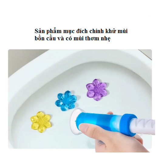 Gel thơm khử mùi diệt khuẩn toilet, Gel dính bồn cầu làm sạch lavabo dạng thạch hình bông hoa có 6 mùi thơm, hoa khử mùi - gel khử mùi giá sỉ