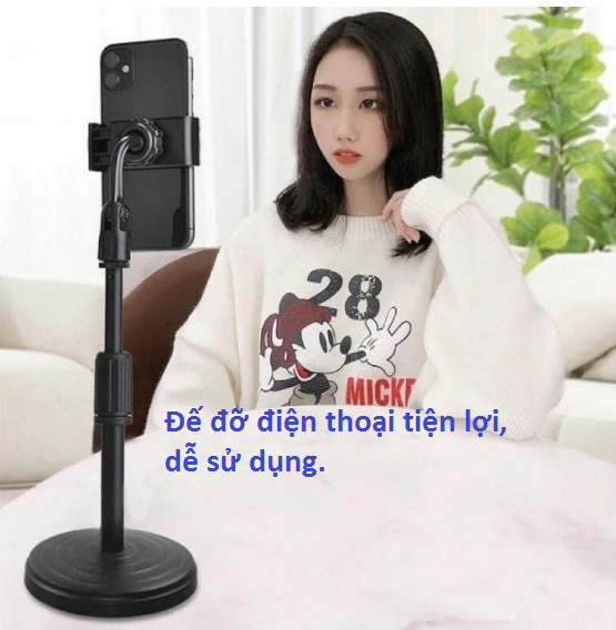 Giá đỡ điện thoại Microphone Stands, kẹp chống lưng 360 ,đế chân tròn để bàn, giá đỡ tiện lợi đa năng - kệ điện thoại giá sỉ