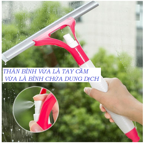 CÂY LAU KÍNH CẦM TAY KÈM BÌNH XỊT, LAU KÍNH ĐA NĂNG 2 IN 1 ( GIAO NGẪU NHIÊN)