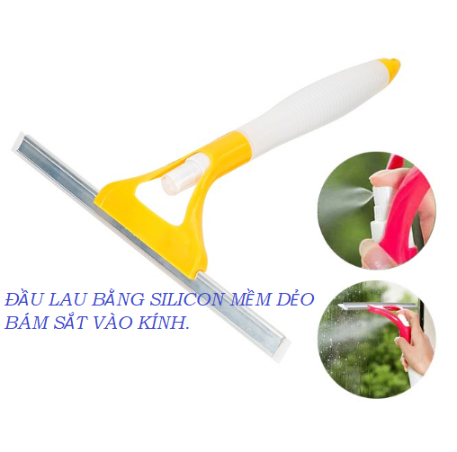 CÂY LAU KÍNH CẦM TAY KÈM BÌNH XỊT, LAU KÍNH ĐA NĂNG 2 IN 1 ( GIAO NGẪU NHIÊN)