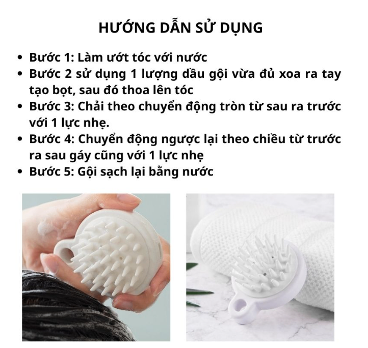 Lược gội đầu Muji xuất Nhật bằng silicon mát xa da đầu giảm rụng kích thích mọc tóc, làm sạch da đầu - Lược gội đầu Muji giá sỉ