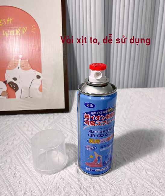 Chai Xịt Khử Mùi Giày 260ml Công Nghệ Nano Bạc (CHAI TRẮNG XANH) - xịt giày xanh