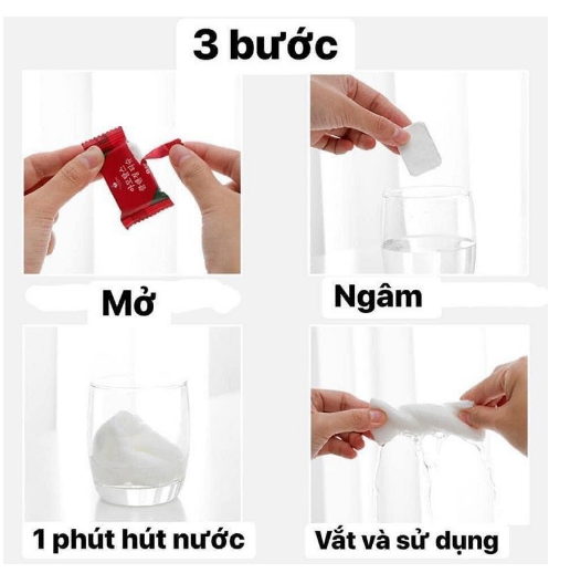 Túi 20 viên khăn giấy nén dùng 1 lần , khăn khô nén viên kẹo Đỏ hàn quốc  - Bịch 20 viên khăn nén giá sỉ