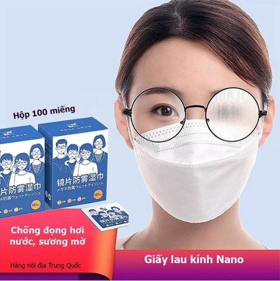 Combo 100 Miếng Giấy Lau Kính Nano Dùng 1 Lần, Giúp Lau Sạch Bụi, Bám Bẩn, Chống Nhờn Trên Bề Mặt Kính - Khăn lau kính mắt giá sỉ