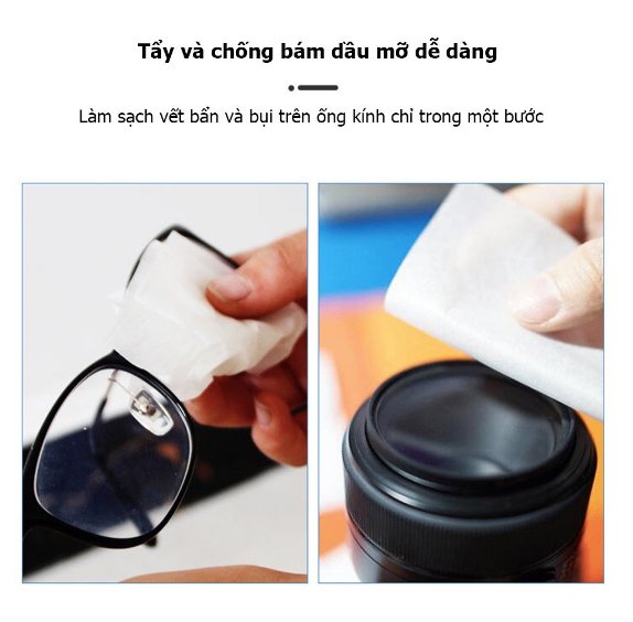 Combo 100 Miếng Giấy Lau Kính Nano Dùng 1 Lần, Giúp Lau Sạch Bụi, Bám Bẩn, Chống Nhờn Trên Bề Mặt Kính - Khăn lau kính mắt giá sỉ