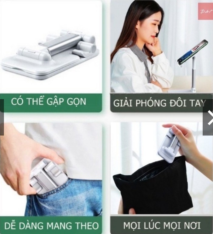 Giá đỡ điện thoại để bàn gấp gọn đa năng chất liệu nhựa cao cấp phù hợp mọi dòng điện thoại, ipad - Gía đỡ điện thoại giá sỉ