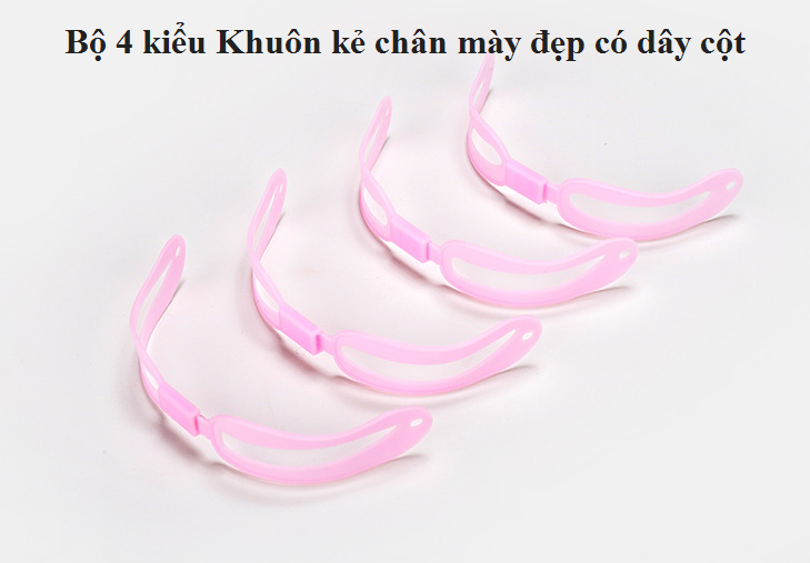 Bộ 4 kiểu Khuôn kẻ chân mày đẹp có dây cột, khung kẻ định hình chân mày giá sỉ