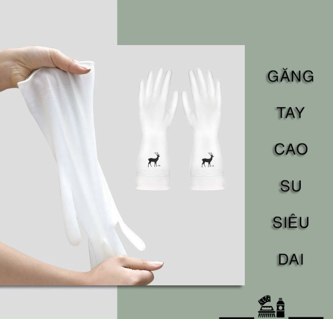 Găng tay hươu ngắn, cao su siêu dai, bao tay hươu cao su rửa chén bát - Găng tay cao su hươu ngắn giá sỉ