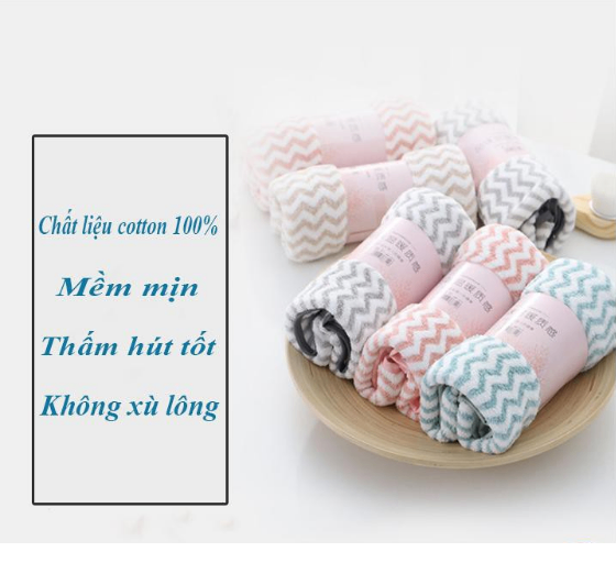 Combo 10 Khăn mặt kẻ sọc hàn quốc 30x50cm, siêu mềm mịn , thấm nước - khăn mặt kẻ sọc giá sỉ