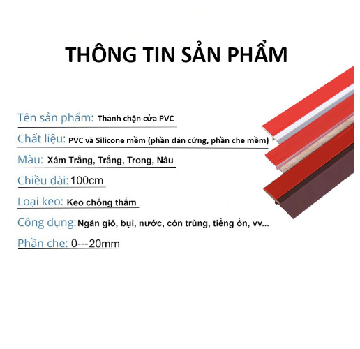 Ron Chặn Khe Cửa Đa Năng Dài 1 Mét Chống Nước, Thanh Dán Chắn Cửa Chống Bụi, Côn Trùng - Ron 100cm giá sỉ