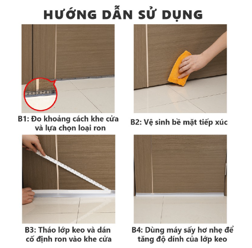 Ron Chặn Khe Cửa Đa Năng Dài 1 Mét Chống Nước, Thanh Dán Chắn Cửa Chống Bụi, Côn Trùng - Ron 100cm giá sỉ