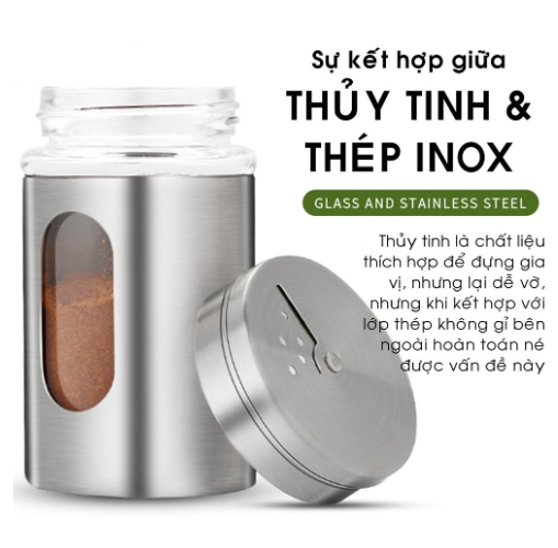 Hũ lọ đựng gia vị, tiêu, muối, tăm thời thượng chất liệu inox 304 bền bỉ, sang trọng, đủ kich cỡ tiện dụng - Lọ tiêu inox giá sỉ