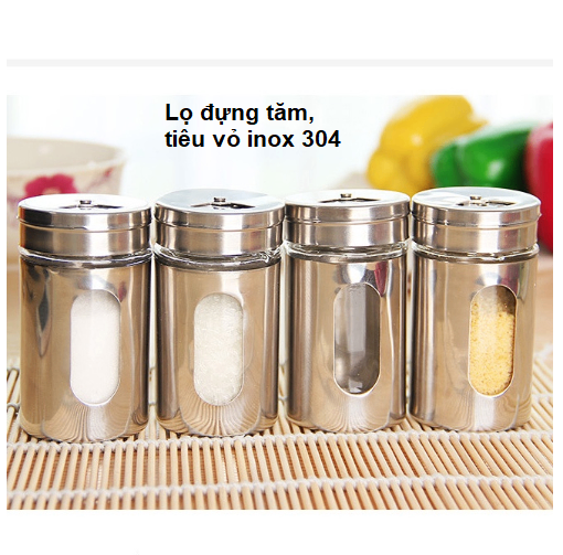 Hũ lọ đựng gia vị, tiêu, muối, tăm thời thượng chất liệu inox 304 bền bỉ, sang trọng, đủ kich cỡ tiện dụng - Lọ tiêu inox giá sỉ