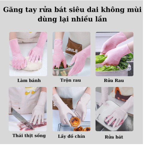 Găng tay cao su, Bao tay nấu ăn, vệ sinh, rửa chén, dọn nhà - hộp 30 cái, không mùi - Găng tay hộp 30 cái giá sỉ