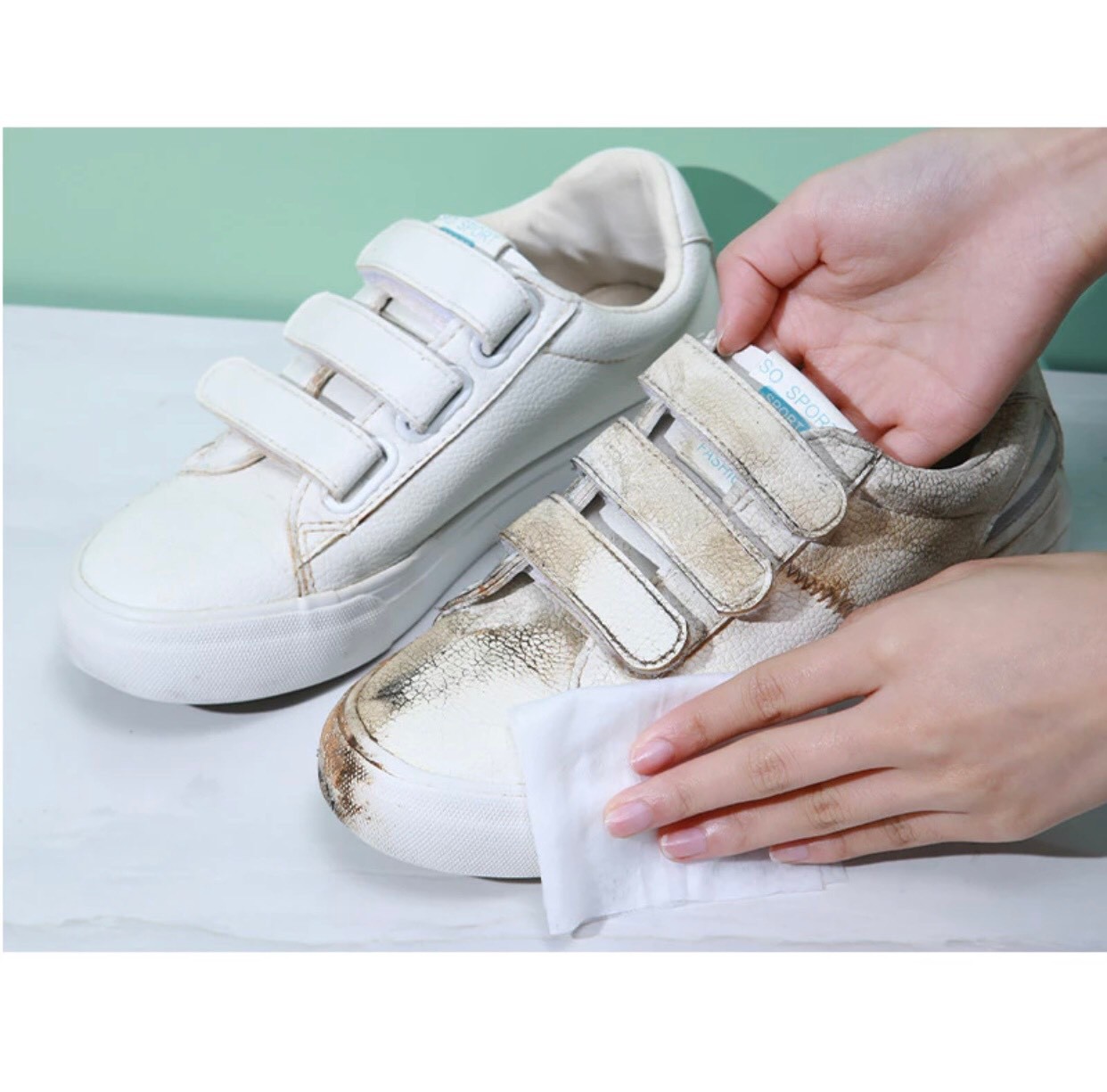 Khăn giấy ướt Shoe Wipes lau giày siêu sạch đa năng, khăn ướt lau giày giá sỉ