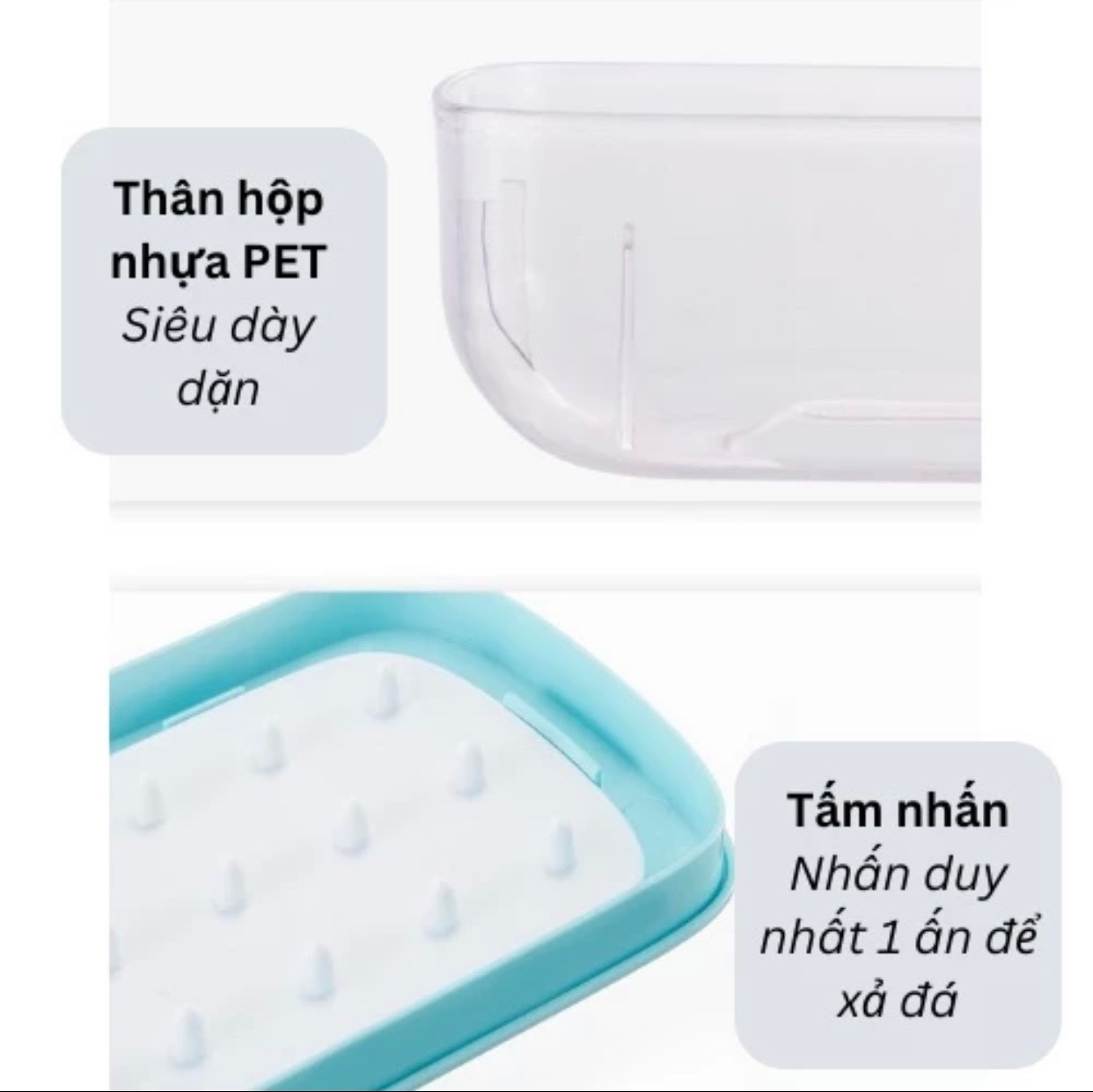 KHAY LÀM ĐÁ SILICON 48 VIÊN CÓ NẮP ĐẬY KÈM HỘP ĐỰNG - BỘ KHAY ĐÁ THÔNG MINH 3in1 giá sỉ