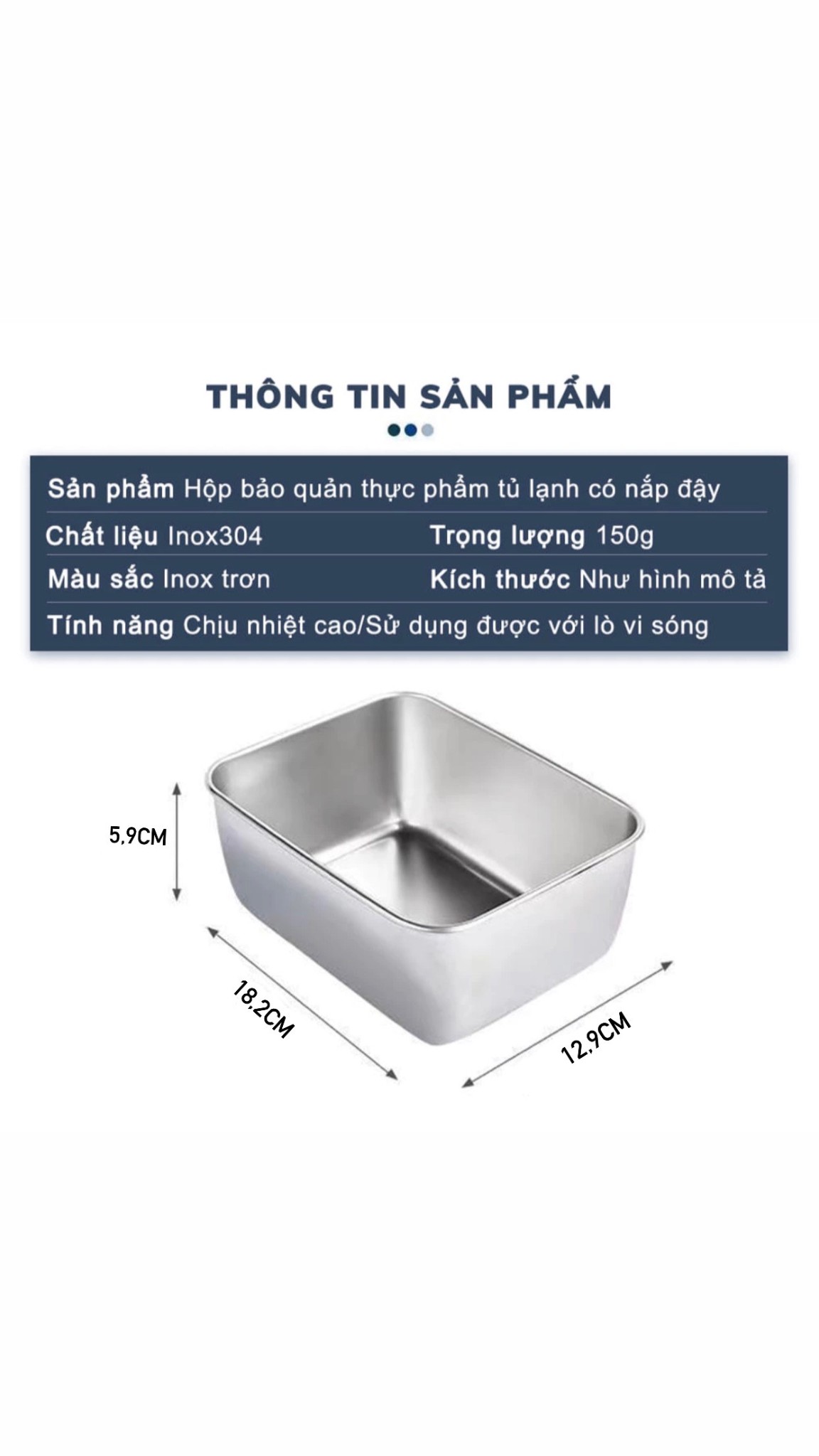 Hộp inox kèm nắp nhựa Size trung 1100ml - Hộp inox size trung giá sỉ