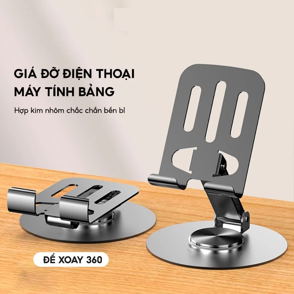 Giá đỡ điện thoại để bàn chân xoay gấp gọn bằng hợp kim - Giá đỡ điện thoại xoay gấp gọn giá sỉ