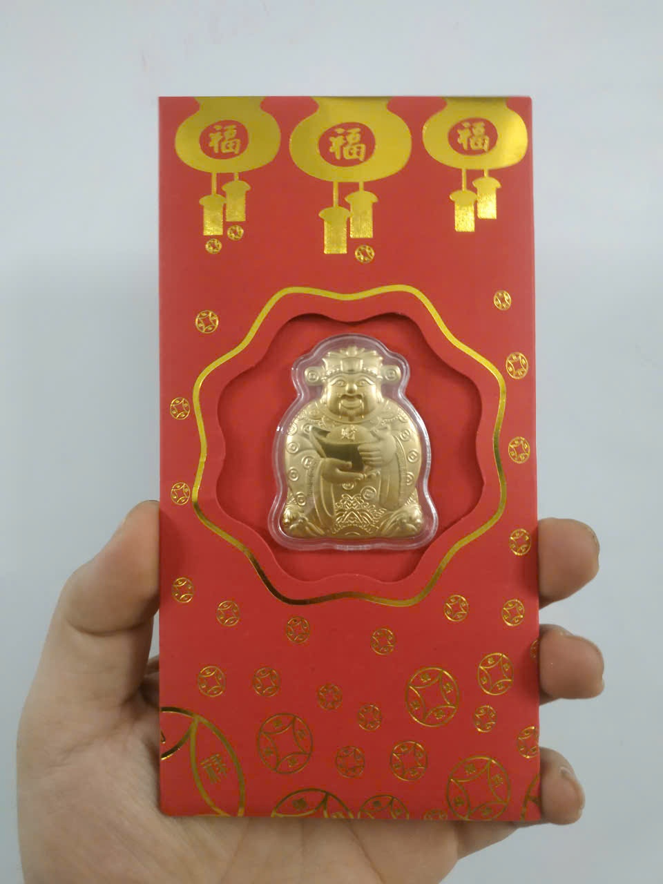 Bao lì xì thần tài vàng khối đón Tết - Bao lì xì thần tài vàng khối giá sỉ