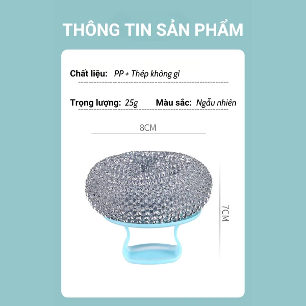 Cọ xoong nồi đa năng, cọ rửa bát không gỉ có tay cầm tiện lợi, kết cấu thép xoắn ốc không bị trầy xước - Cọ xoong nồi có tay cầm giá sỉ