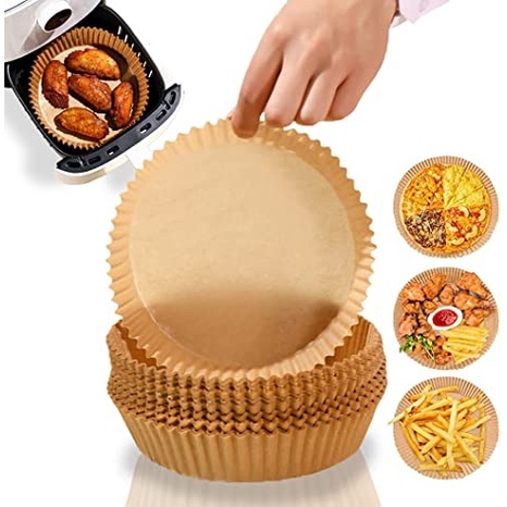 Combo 50 dĩa giấy nến đa dụng tròn hàng nhẹ - dùng được cho nồi chiên không dầu - Set 50 dĩa giấy nến giá sỉ