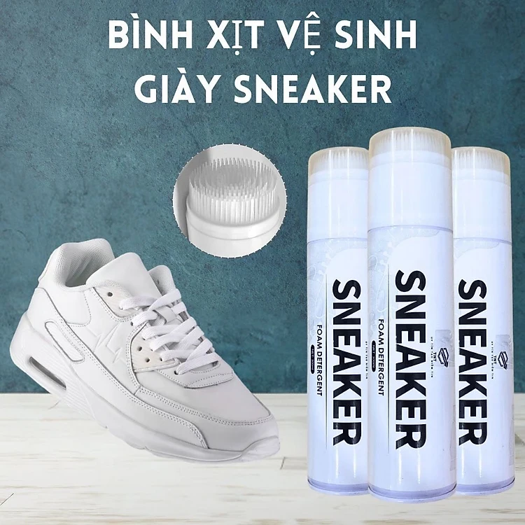 Chai xịt Dung Dịch Vệ Sinh Sneaker 300ml ,Chai Xịt Tạo Bọt Vệ Sinh Giày Cao Cấp Khử Mùi, Tẩy Trắng Giày Dép, Túi Xách Siêu Tốc - Chai xịt vệ sinh giày Sneaker giá sỉ