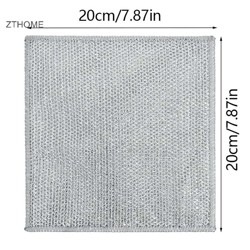 Khăn rửa chén lưới 2 lớp kim loại 20 x 20cm,loại bỏ rỉ sét , làm sạch Nhà bếp , Làm sạch Rag Lò vi sóng, làm sạch bát đĩa - Khăn lưới kim loại giá sỉ