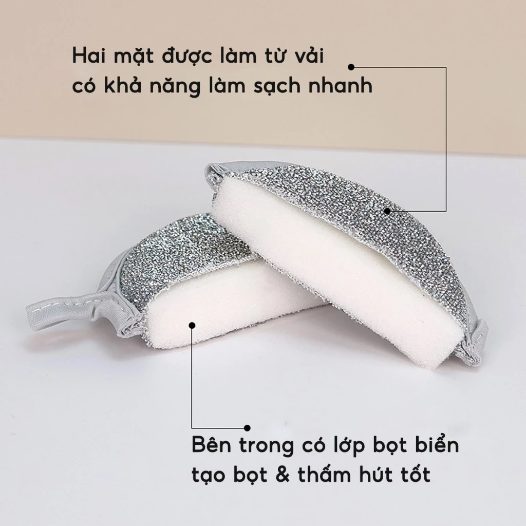 Bùi nhùi sợi kim loại 3 lớp chuyên dụng rửa chén ,bát, đĩa cọ xoong, nồi, chảo - Bùi nhùi ba lớp giá sỉ