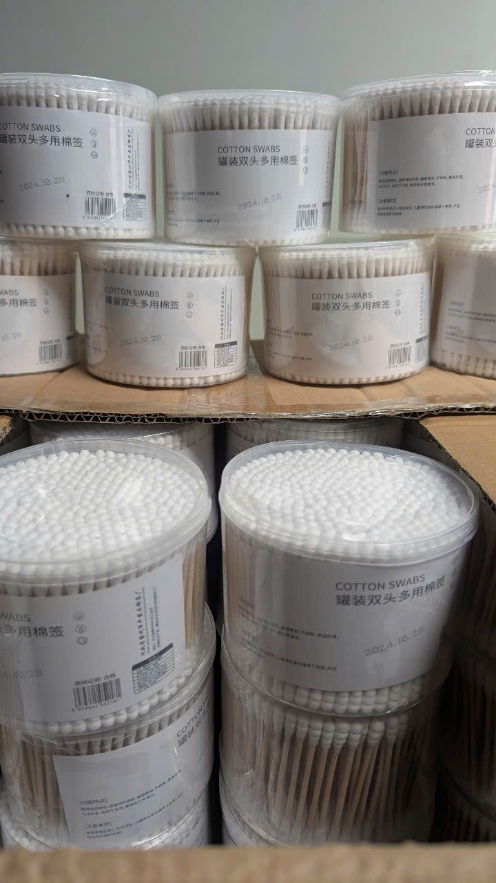 Hộp 500 tăm bông thân gỗ 115G - Hộp 500 tăm bông giá sỉ