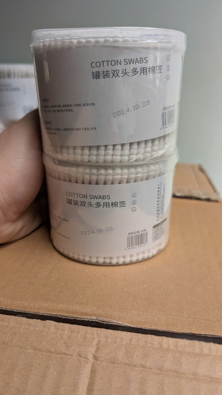 Hộp 500 tăm bông thân gỗ 115G - Hộp 500 tăm bông giá sỉ