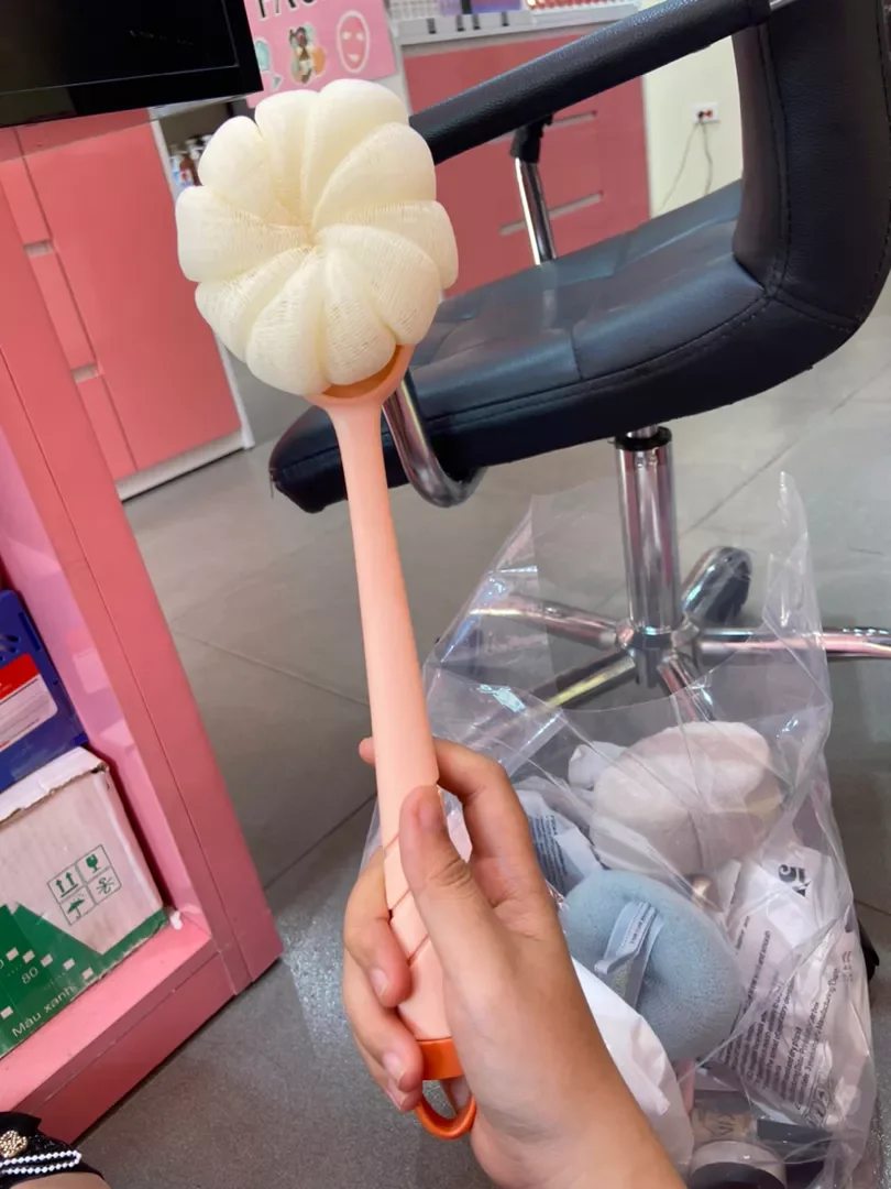 Cây bông tắm chà lưng hai mặt hình Măng Cụt mềm mại dễ thương - Cây bông tắm chà lưng Măng Cụt giá sỉ