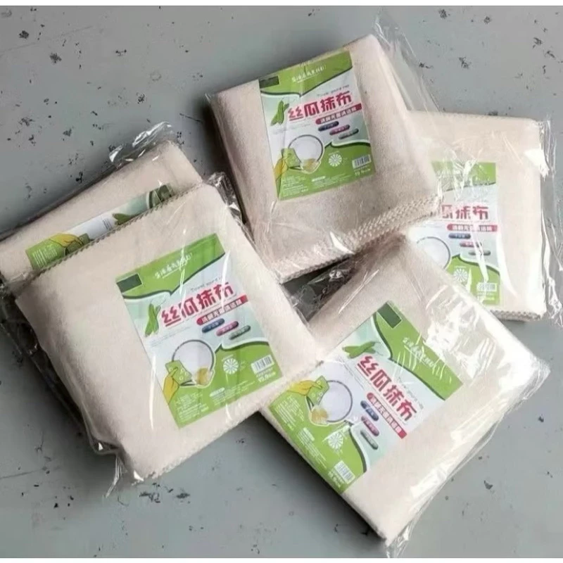 Combo 10 Khăn Lau Chén Dĩa Bằng Xơ Mướp 20x20cm Thấm Hút Tốt Chống Dầu Mỡ Tiện Dụng Cho Nhà Bếp - Túi 10 khăn lau xơ mướp giá sỉ