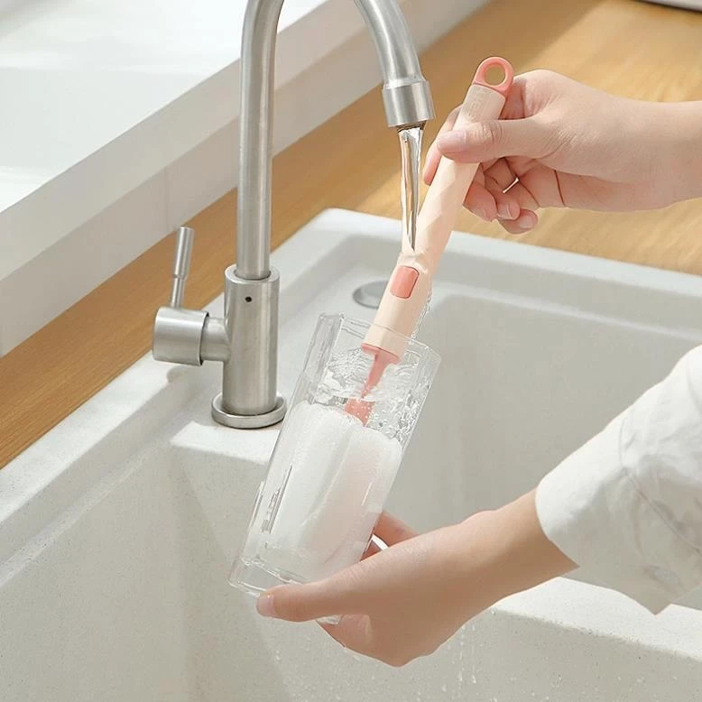 Cọ Rửa Bình Sữa, Ly, Cốc Bằng Mút Xốp Hình Kẹo Bông - Dụng Cụ Chà Rửa, Vệ Sinh Chai Lọ Siêu Sạch - Cọ vệ sinh bình chai giá sỉ