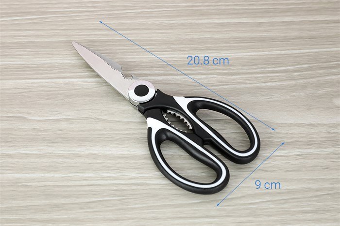 Kéo cắt cán đen Bằng Thép Không Gỉ kèm vỏ bọc dùng trong Nhà Bếp - Kéo cắt kèm vỏ bọc giá sỉ