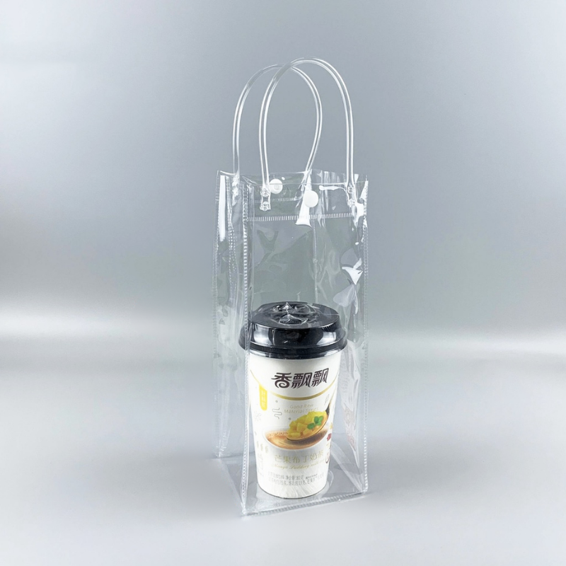 Túi Nhựa Trong Suốt Đựng Bình, Ly Giữ Nhiệt Cao Cấp, Túi Nhựa Trong Suốt Thiết Kế Có Quai Xách Và Nút Bấm Chắc Chắn - Túi nhựa trong suốt giá sỉ