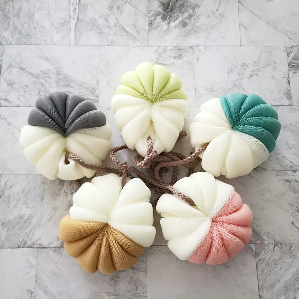 Bông tắm lưới 2 màu hình cầu hoa mềm mại tạo bọt cao cấp - Bông tắm cầu hoa 2 màu giá sỉ