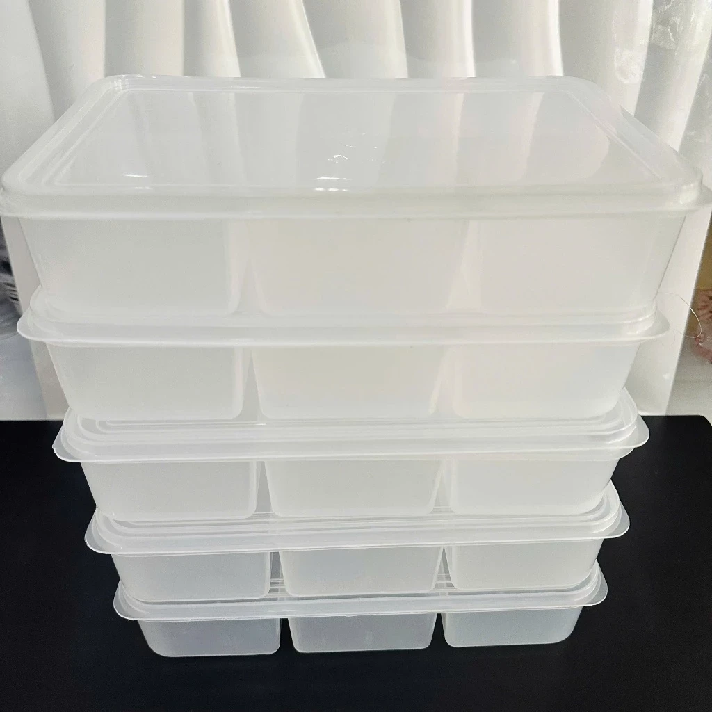 Hộp nhựa chia ngăn đựng thực phẩm loại 6 ngăn15x25x5cm chắc chắn - Hộp nhựa chia thực phẩm 6 ngăn giá sỉ