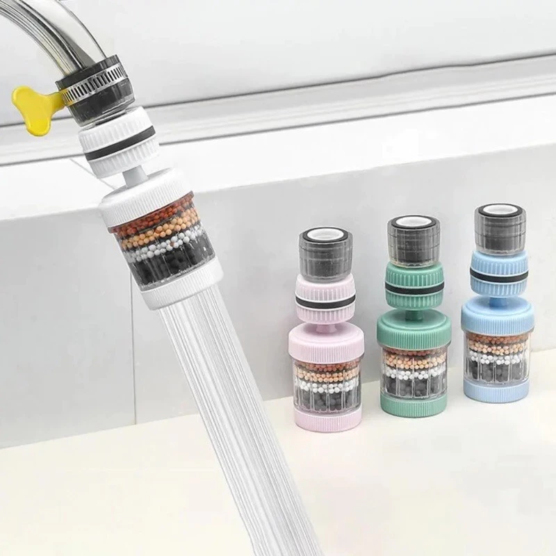 Bộ đầu lọc vòi nước carbon 6 lớp đa năng xoay 360° kích thước 3x12cm - Đầu vòi lọc nước carbon 6 lớp 360° giá sỉ