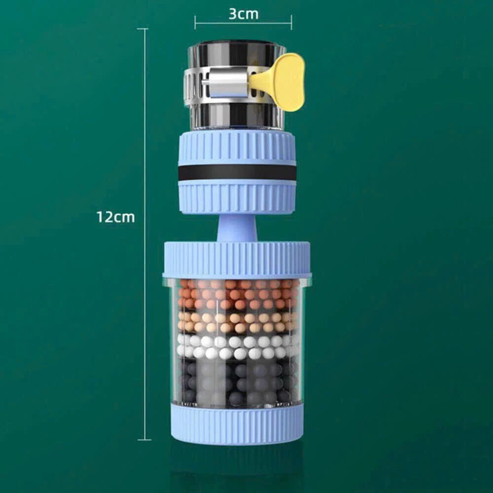 Bộ đầu lọc vòi nước carbon 6 lớp đa năng xoay 360° kích thước 3x12cm - Đầu vòi lọc nước carbon 6 lớp 360° giá sỉ
