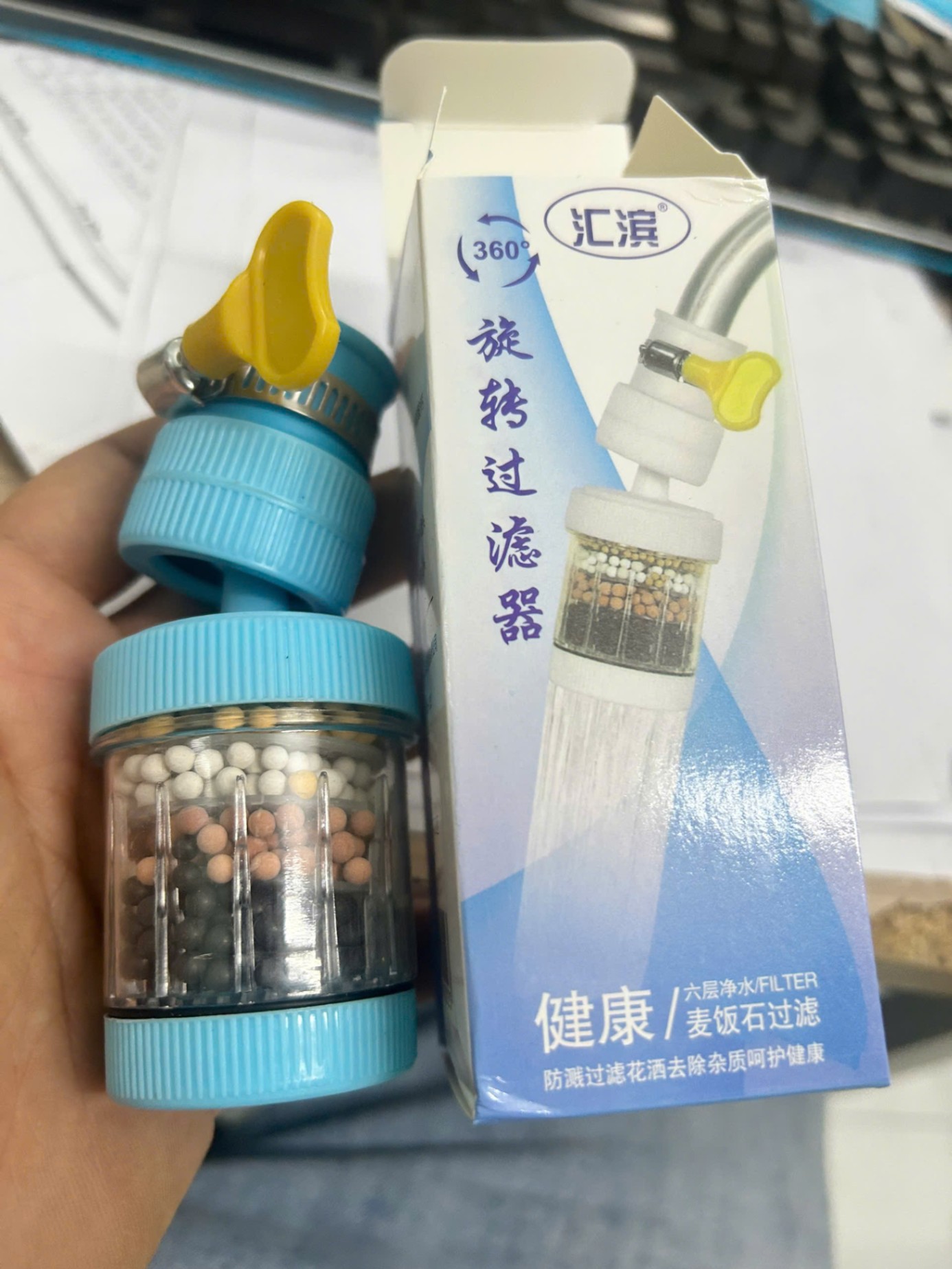 Bộ đầu lọc vòi nước carbon 6 lớp đa năng xoay 360° kích thước 3x12cm - Đầu vòi lọc nước carbon 6 lớp 360° giá sỉ