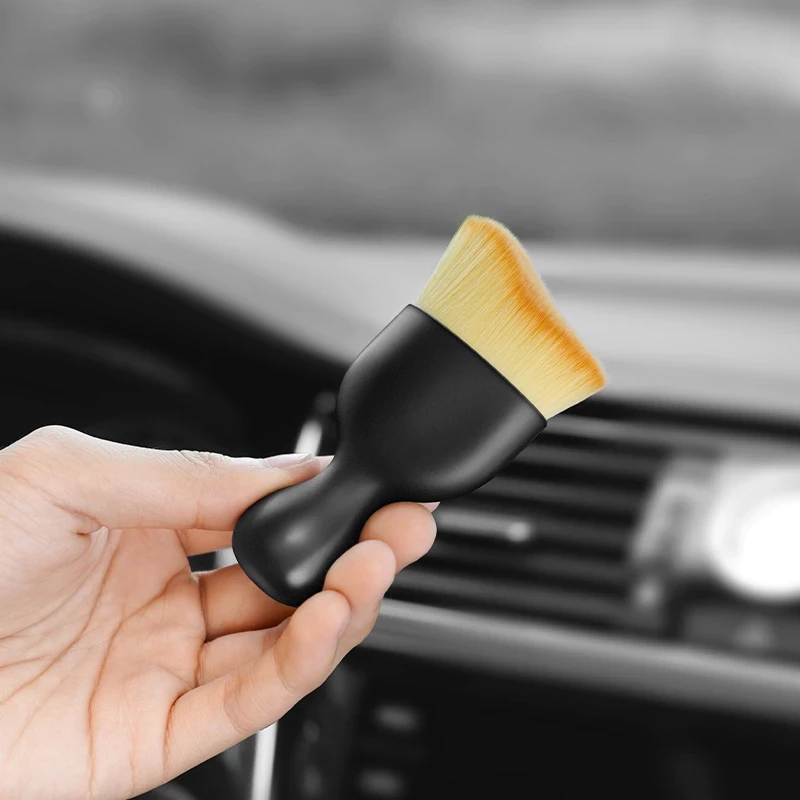 Chối Vệ Sinh Mini, Chổi Phủi Bụi Ô Tô Đầu Cong Sợi Lông Mềm Có Nắp Đậy - Chổi đầu cong mini quét bụi giá sỉ