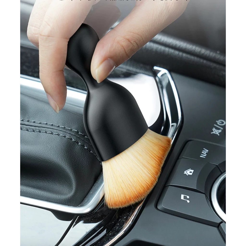 Chối Vệ Sinh Mini, Chổi Phủi Bụi Ô Tô Đầu Cong Sợi Lông Mềm Có Nắp Đậy - Chổi đầu cong mini quét bụi giá sỉ