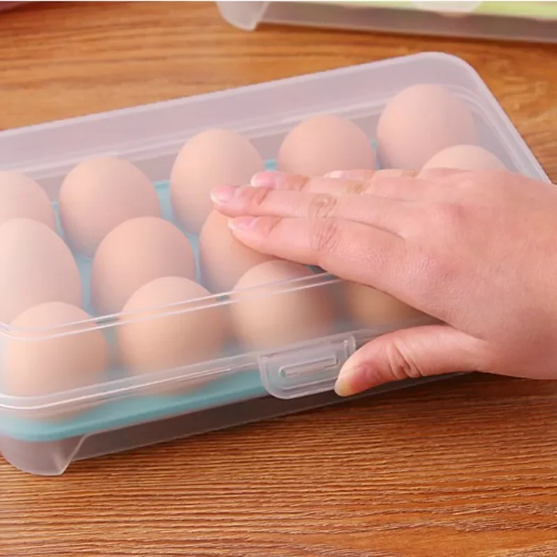 Hộp nhựa Bảo Quản Trứng 15 quả kèm khay có nắp gài siêu tiện lợi - Hộp bảo quản trứng giá sỉ