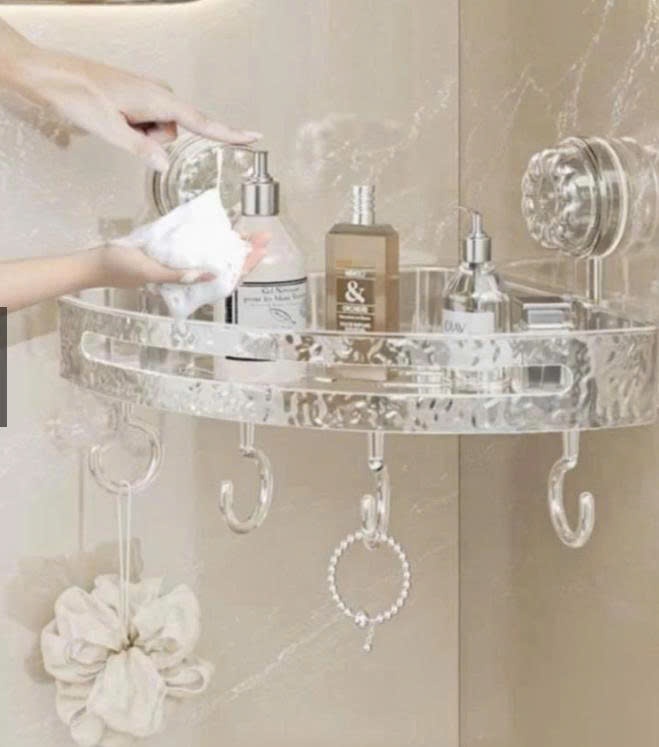 Kệ Góc Tường Nhà Tắm Hút Chân Không MUBI Không Cần Khoan Tường Chịu Lực Tốt Chống Nước
