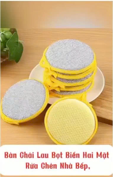 Miếng Rửa Chén Bát 2 Mặt, Miếng Chà Xoong Nồi Chảo, Dụng Cụ Vệ Sinh Nhà Bếp