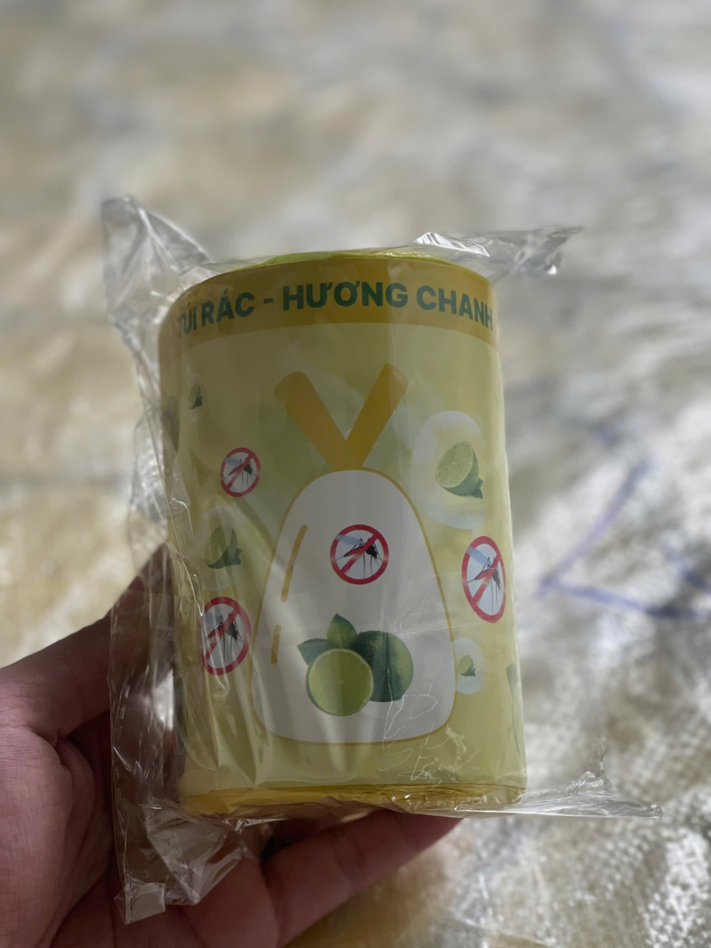 Túi Đựng Rác Dây Rút mùi hương CHANH chống muỗi - Túi đựng rác giá sỉ